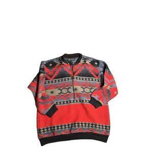 Karen Kane Red and Black Patterned Sweater